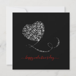 Liebe Ballon Word Art Valentine's Day Karte