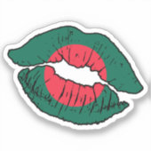 Liebe Bangladesch Lipstick Aufkleber (Vorderseite)
