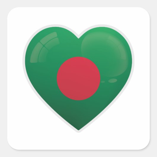 Liebe Bangladesch Quadratischer Aufkleber (Vorderseite)