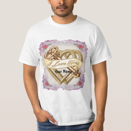 Liebe Banner Bevel Heart T - Shirt (Vorderseite)
