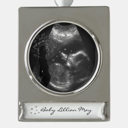 Liebe Banner-Ornament Silber (Vorderseite)