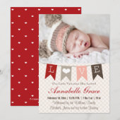 Liebe Banner Valentine Baby Ankündigung (Vorne/Hinten)