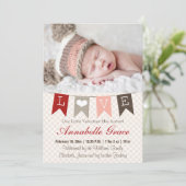 Liebe Banner Valentine Baby Ankündigung (Stehend Vorderseite)