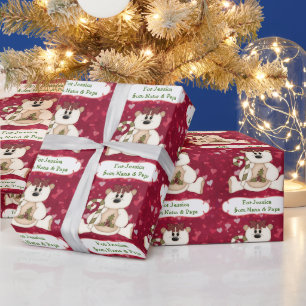 Liebe Bär Großkind Personalisiert Weihnachten Geschenkpapier