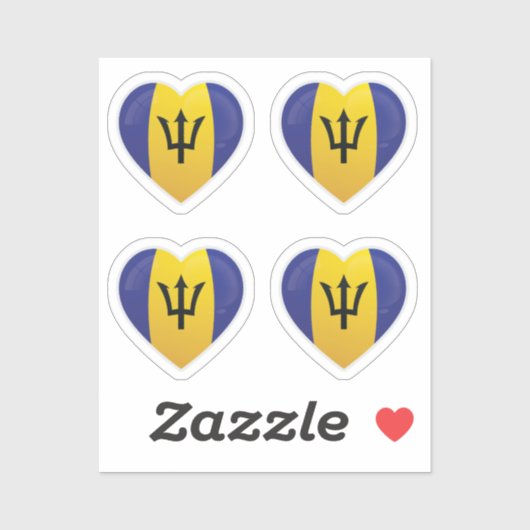 Liebe Barbados Aufkleber (Blatt)