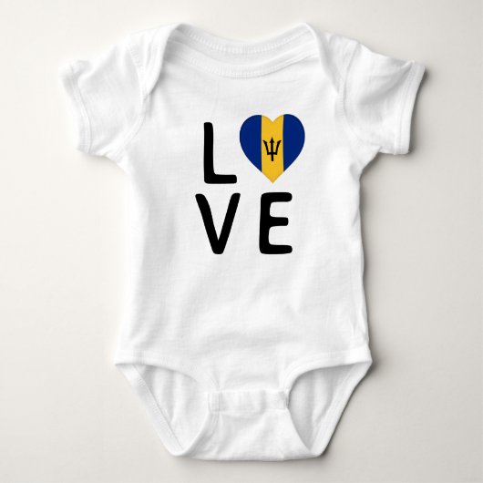 Liebe - Barbados-Flagge Baby Strampler (Vorderseite)
