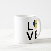 Liebe - Barbados-Flagge Kaffeetasse (VorderseiteRechts)