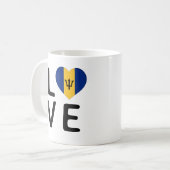 Liebe - Barbados-Flagge Kaffeetasse (Vorderseite Links)