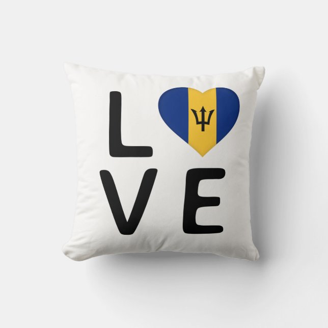Liebe - Barbados-Flagge Kissen (Vorderseite)