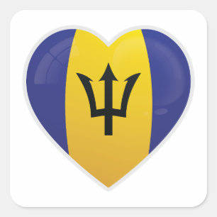 Liebe Barbados Quadratischer Aufkleber