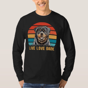 Liebe Bark Retro Vintag Rottweiler Hund Lover T-Shirt