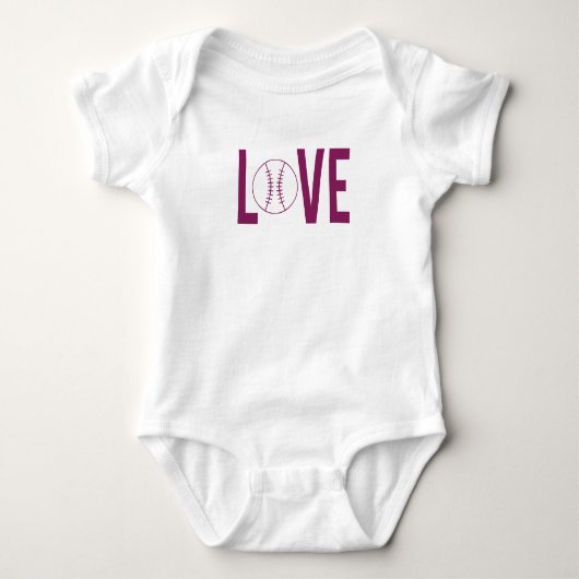 Liebe Baseball Baby Strampler (Vorderseite)