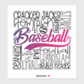 - Liebe Baseball - Baseball - Aufkleber (Blatt)
