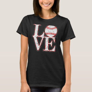 LIEBE Baseball Fan Vintage Frauen Baseball T-Shirt