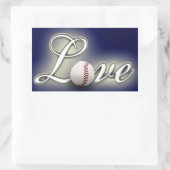 Liebe Baseball-Foto-Aufkleber Rechteckiger Aufkleber (Tasche)