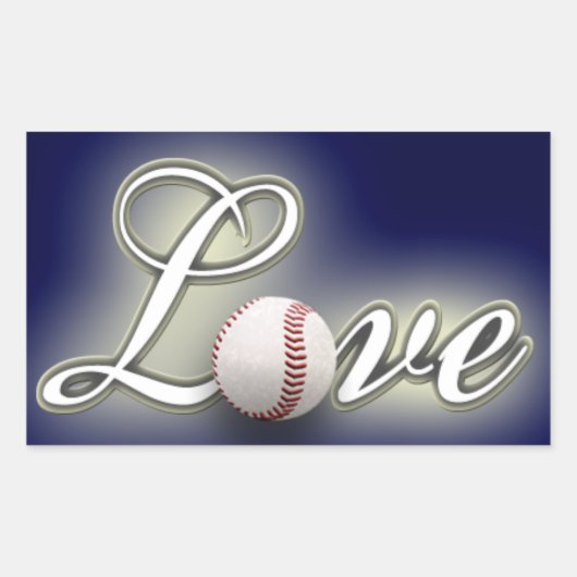 Liebe Baseball-Foto-Aufkleber Rechteckiger Aufkleber (Vorderseite)