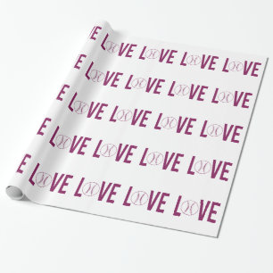 Liebe Baseball Glänzendes Geschenkpapier