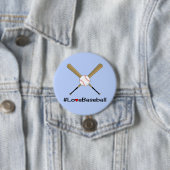 Liebe Baseball Hashtag blauer Sport Button (Beispiel)