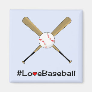 Liebe Baseball Hashtag Slogan blau Magnet