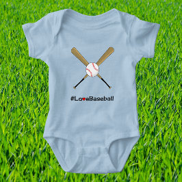 Liebe Baseball Hashtag Slogan Sport Baby Strampler
