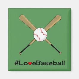 Liebe Baseball Hashtag Slogan Sportgrün Magnet