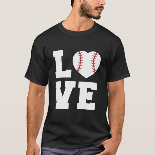 Liebe Baseball Kunst T-Shirt (Vorderseite)
