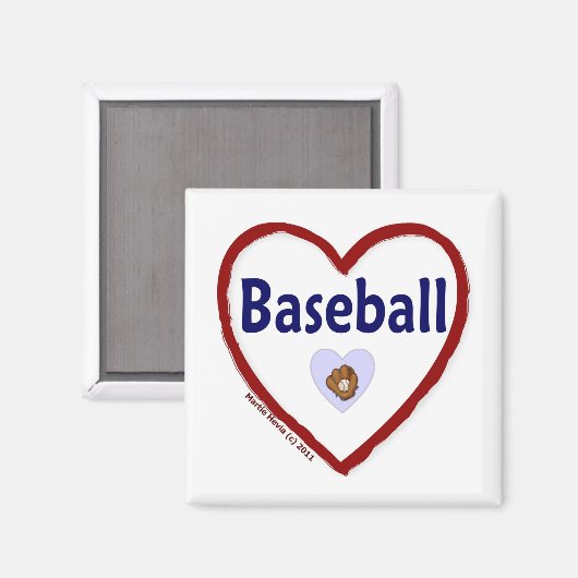 Liebe Baseball Magnet (Vorderseite/Rückseite)