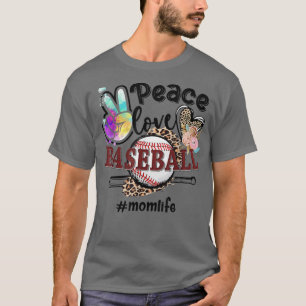 Liebe Baseball Mama Leben Mama Oma Leopard T-Shirt