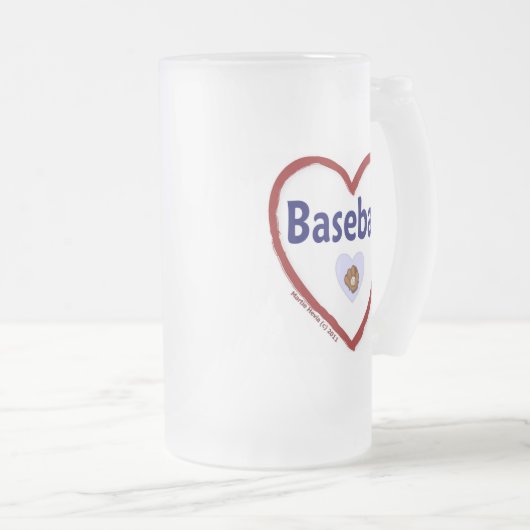 Liebe Baseball Mattglas Bierglas (VorderseiteRechts)