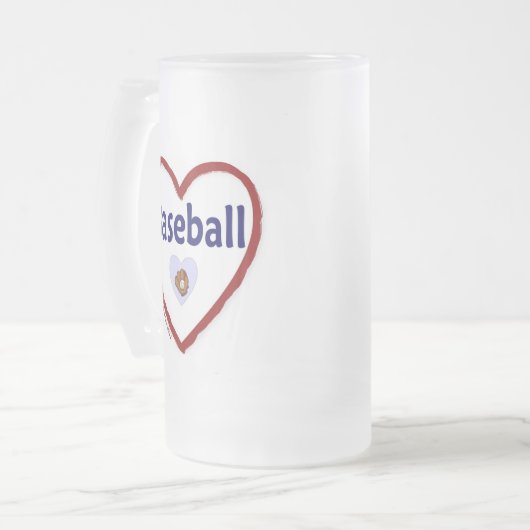 Liebe Baseball Mattglas Bierglas (Vorderseite Links)