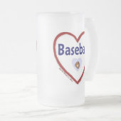 Liebe Baseball Mattglas Bierglas (VorderseiteRechts)