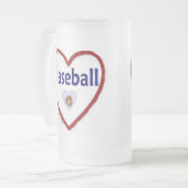 Liebe Baseball Mattglas Bierglas (Vorderseite Links)