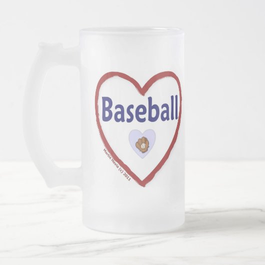 Liebe Baseball Mattglas Bierglas (Links)