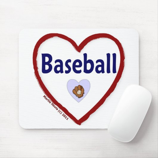 Liebe Baseball Mousepad (Mit Mouse)