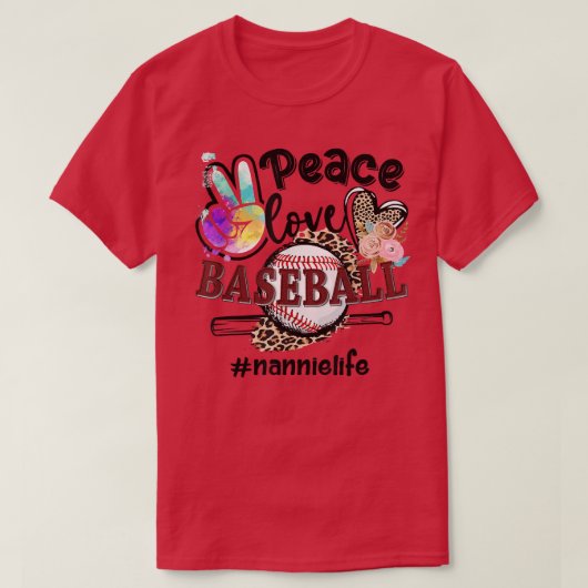 Liebe Baseball Nannie Life Mama Oma Leopar T-Shirt (Design vorne)