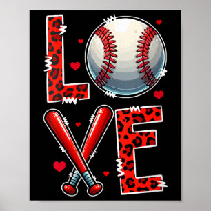 Liebe Baseball Player Team Valentinstag Co Poster