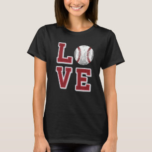 Liebe Baseball Retro Vintag Match Game Day Base T-Shirt