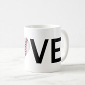 Liebe-Baseball-Tasse (Baseball-Herz) Kaffeetasse (VorderseiteRechts)