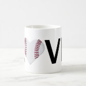 Liebe-Baseball-Tasse (Baseball-Herz) Kaffeetasse (Mittel)