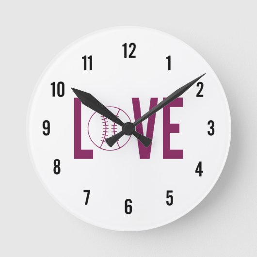 Liebe Baseball Wall Clock Runde Wanduhr (Vorderseite)