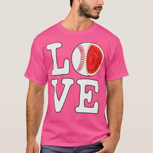 Liebe Baseball Wassermelone T-Shirt (Vorderseite)