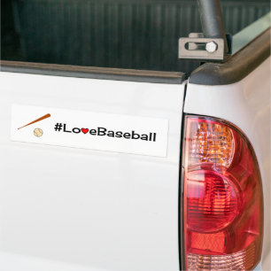 Liebe-Baseballmotto weiß Autoaufkleber