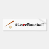 Liebe-Baseballmotto weiß Autoaufkleber (Vorne)