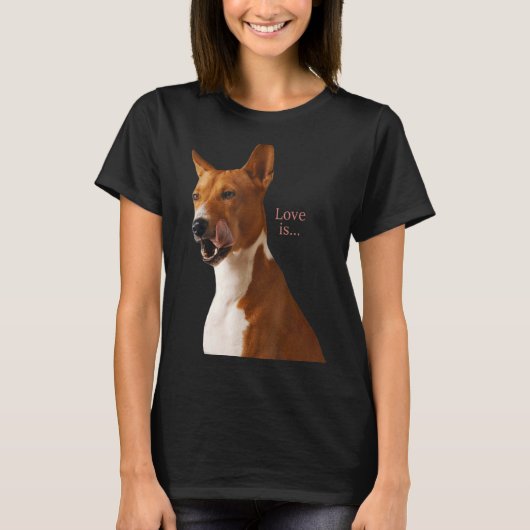 Liebe Basenji Dog Mama Vater Welpe Niedlichen Haus T-Shirt (Vorderseite)