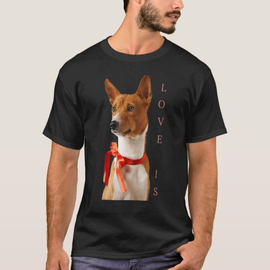 Liebe Basenji Dog Mama Vater Welpe Niedlichen Haus T-Shirt (Vorderseite)