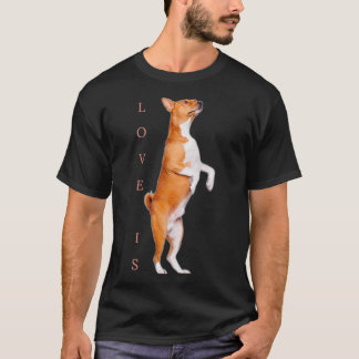 Liebe Basenji Dog Mama Vater Welpe Niedlichen Haus T-Shirt