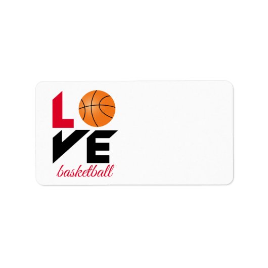Liebe Basketball Adressaufkleber (Vorne)