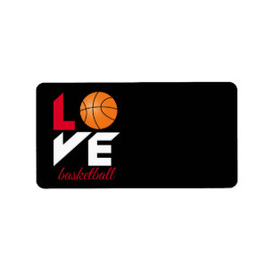 Liebe Basketball Adressaufkleber