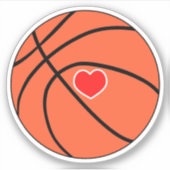 Liebe Basketball Aufkleber (Vorderseite)