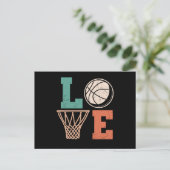 Liebe Basketball | Basketball-Design Postkarte (Stehend Vorderseite)